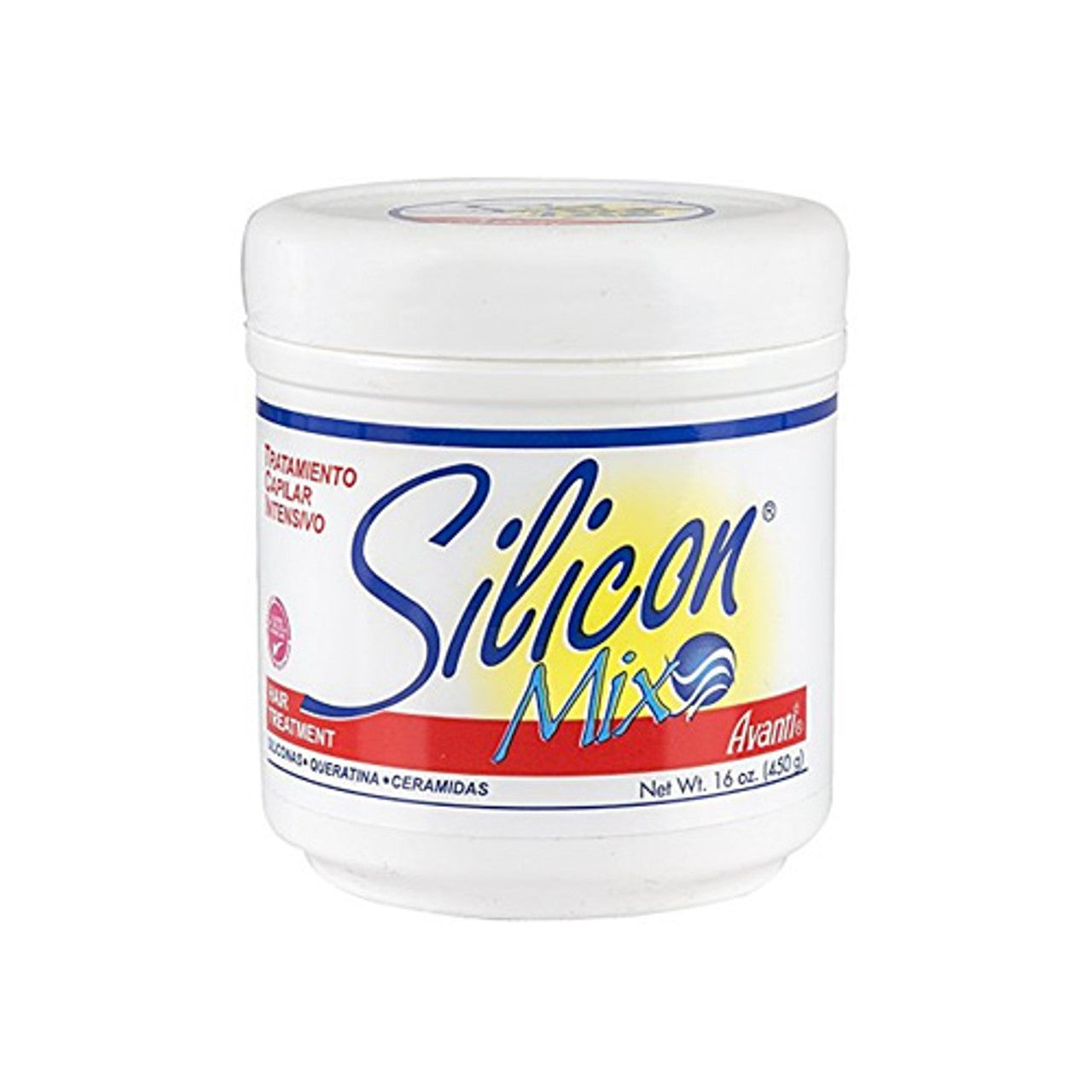 Jar of Silicon Mix hair product on a white background
