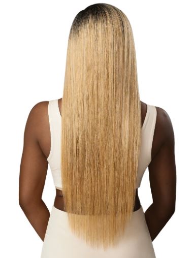 OUTRE VIRGIN SLEEK PRESSED  HD HAND - TIED LACE CLOSURE 18" 20" 22" + 4x4, BACK VIEW