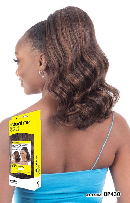 SHAKE N GO FREE TRESS DRAWSTRING PONYTAIL NATURAL BODY WAVE, BACK