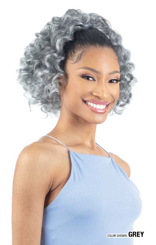 SHAKE N GO FREETRESS EQUAL DRAWSTRING PONYTAIL NATURAL DEEP CURL, FRONT VIEW