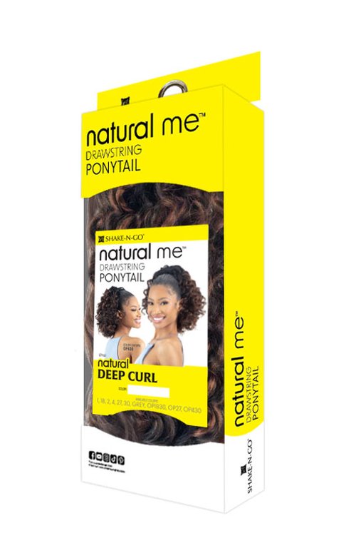 SHAKE N GO FREETRESS EQUAL DRAWSTRING PONYTAIL NATURAL DEEP CURL, BOX VIEW