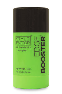 Thumbnail for Style Factor Edge Booster Hair Pomade Stick in sugar melon scent, featuring a bright lime green body and a black cap, shown on a plain white background.