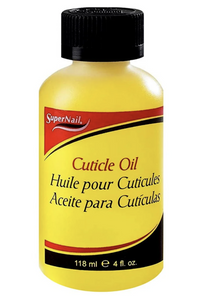Thumbnail for SuperNail cuticle oil bottle with yellow label and black cap on a white background