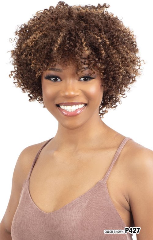 SHAKE N GO FREETRESS 100% HUMAN HAIR  WIG - GINA, FRONT BROWN