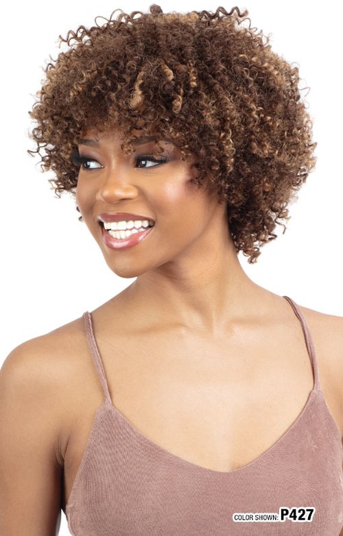 SHAKE N GO FREETRESS 100% HUMAN HAIR  WIG - GINA, BROWN SIDE