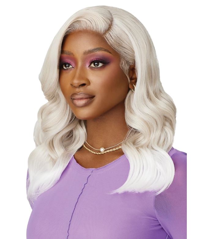 OUTRE PERFECT HAIR LINE13X4 GLUELESS FRONTAL WIG -SWOOP4, SIDE PLATINUM