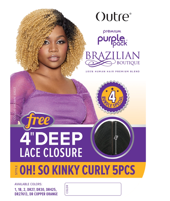 OUTRE Human Hair Blend Weave Oh! So Kinky Curls 5Pcs