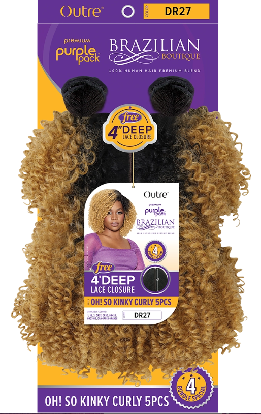 OUTRE Human Hair Blend Weave Oh! So Kinky Curls 5Pcs