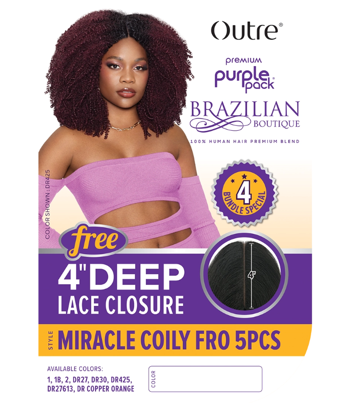 OUTRE Human Hair Blend Weave Miracle Coily Fro 5Pcs