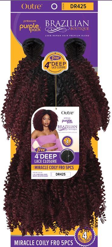 OUTRE Human Hair Blend Weave Miracle Coily Fro 5Pcs