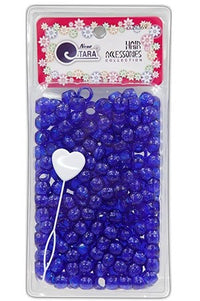 Thumbnail for Tara Bead (L)#9369 (D.Blue Clr w/ Silver Glitter)[Large Pack]