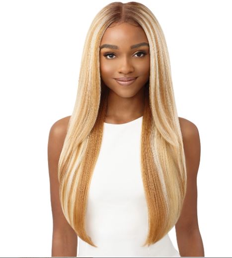 OUTRE PERFECT HAIRLINE LACE FRONT WIG 26" - TATIENNE, FRONT VIEW BLONDE