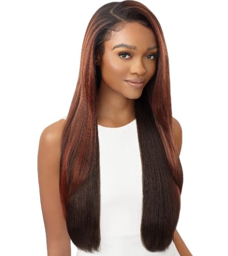 OUTRE PERFECT HAIRLINE LACE FRONT WIG 26" - TATIENNE, SIDE VIEW BROWN