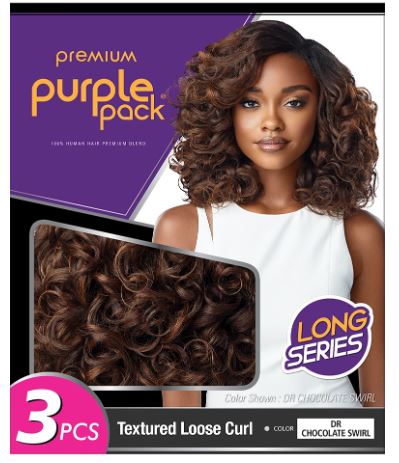 OUTRE HUMAN HAIR BLEND WEAVE PURPLE PACK 3PCS -TEXTURED LOOSE CURL