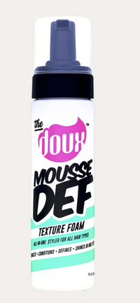 Thumbnail for Mousse Def texture foam bottle with purple nozzle on a light gray background