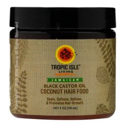 TROPIC ISLE LIVING JAMAICAN BLACK CASTOR OIL COCONUT HAIR FOOD 4oz