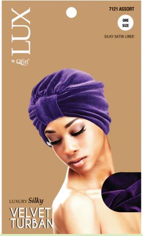 QFITT LUX LUXURY SILKY VELVET TURBAN - SOLID