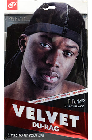 Titan Velvet Durag (Black), Sareya Beauty Supply Store in calgary, Hair accessories