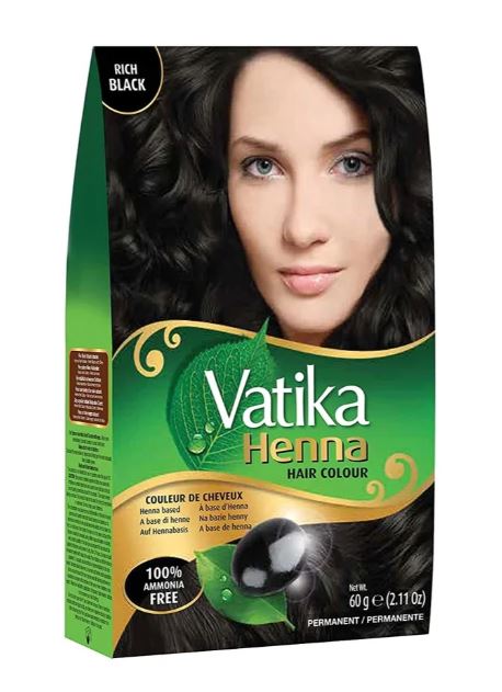 VATIKA Henna Hair color- Rich Black, Sareya Beauty Supply Store in Calgary Alberta Canada