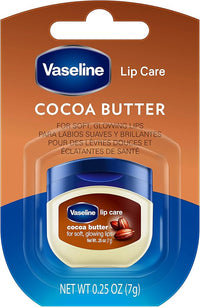 Thumbnail for Vaseline Cocoa Butter lip balm packaging with brown and blue design.