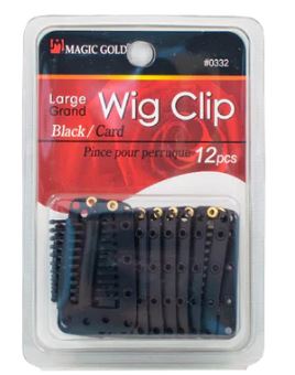 MAGIC GOLD Wig Clip 12 Pcs Large- Black