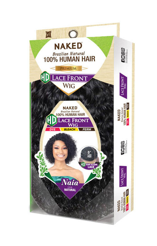 SHAKE N GO Naked Brazilian Natural 100% Human Hair HD Lace Front Wig - NAIA