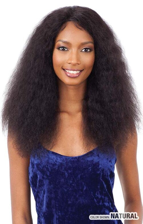 SHAKE N GO FREETRESS EQUAL BRAZILIAN 100% HUMAN HAIR LACE FRONT WET AND WAVY DEEP CURL, FRONT VIEW