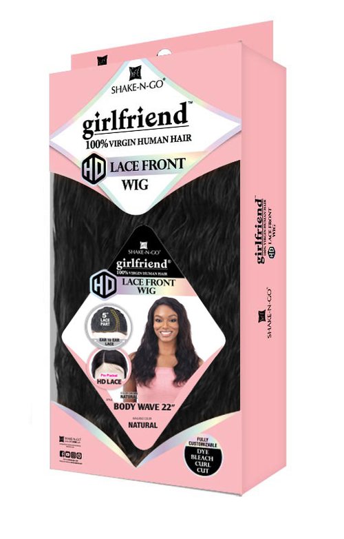 SHAKE N GO FREETRESS 100% HUMAN HAIR LACE FRONTAL GF- BODY WAVE 22" , BOX