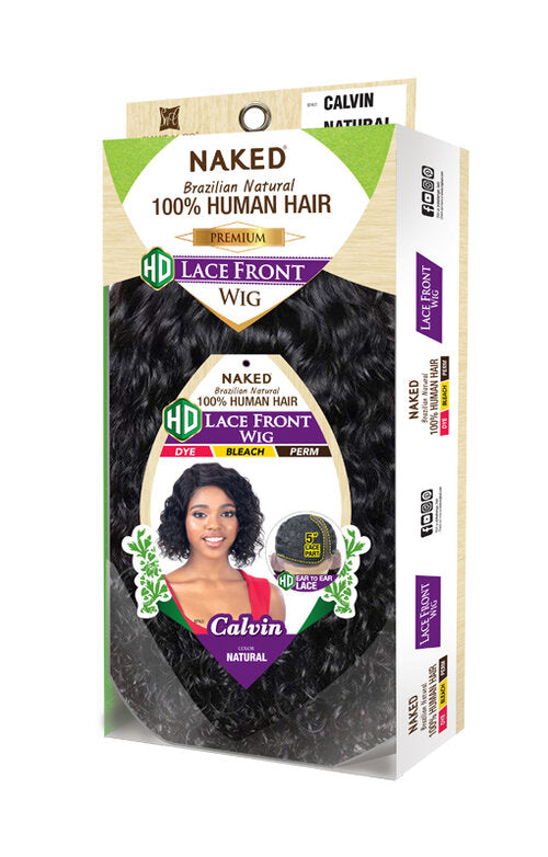 SHAKE N GO Naked Brazilian Natural 100% Human Hair HD Lace Front Wig - CALVIN