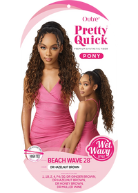 Thumbnail for OUTRE PRETTY QUICK DRAWSTRING PONYTAIL W&W - BEACH WAVE 28