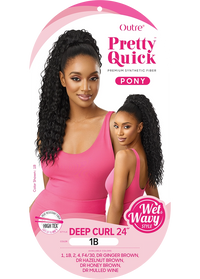 Thumbnail for OUTRE PRETTY QUICK DRAWSTRING W&W - PONYTAIL DEEP CURL 24