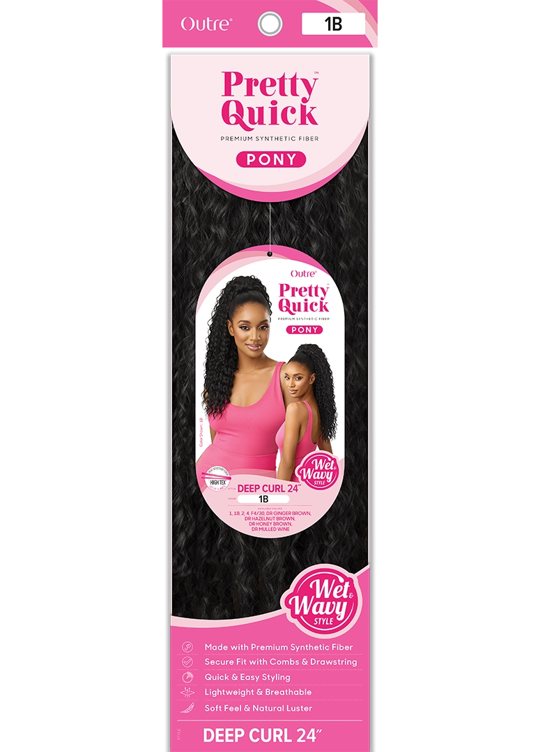 OUTRE PRETTY QUICK DRAWSTRING W&W - PONYTAIL DEEP CURL 24", BOX