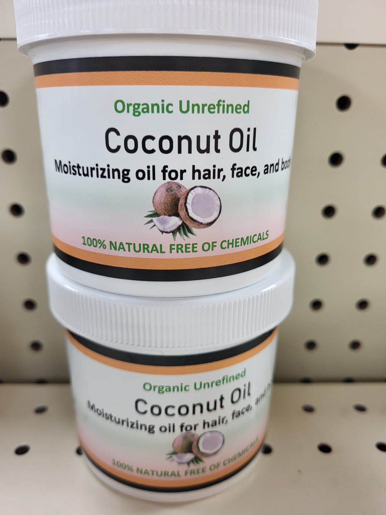 COCONUT OIL-ORGANIC UNREFINED 100% NATURAL&CHEMICAL FREE- 10 OZ, STACKED