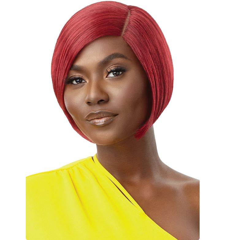 OUTRE  LACE PART WIGS THE DAILY WIG SYNTHETIC -CALLA, FRONT VIEW RED