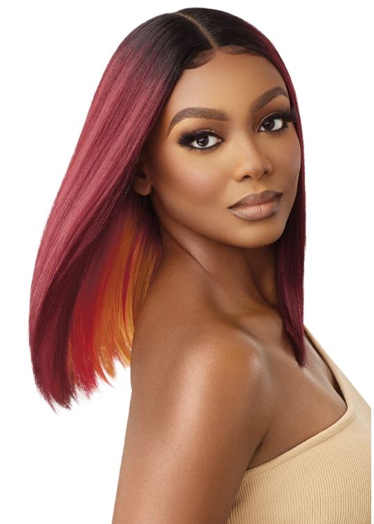 OUTRE LACE FRONT SYNTHETIC WIG - COLORBOMB - KIMIA, FRONT RED