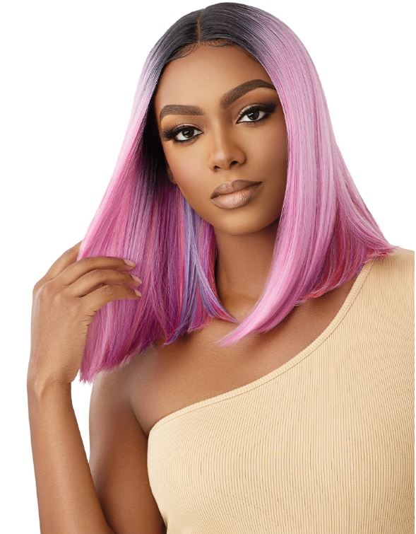 OUTRE LACE FRONT SYNTHETIC WIG - COLORBOMB - KIMIA, PINK PURPLE