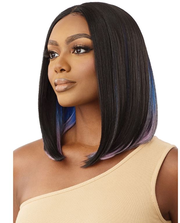 OUTRE LACE FRONT SYNTHETIC WIG - COLORBOMB - KIMIA, SIDE BLACK