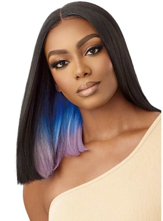 OUTRE LACE FRONT SYNTHETIC WIG - COLORBOMB - KIMIA, SIDE PURPLE BLUE