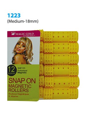 SNAP ON MAGNETIC ROLLER 12PC (M 18MM YELLOW)