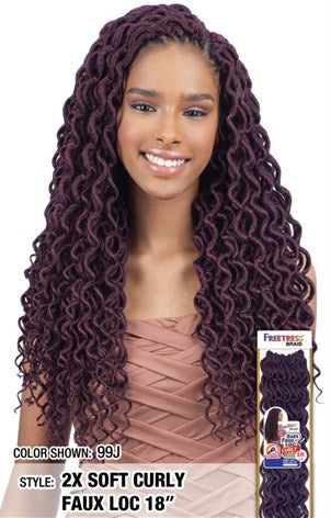 SHAKE N GO FREETRESS EQUAL 2X SOFT CURLY FAUX LOC 18", FRONT VIEW