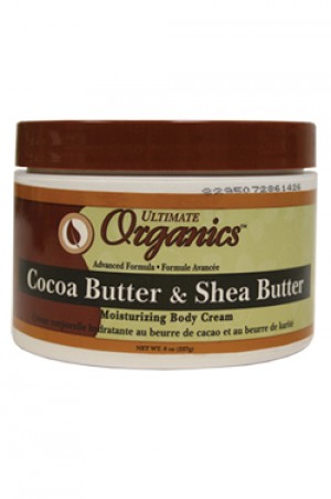 AFRICA'S BEST-ULTIMATE ORGANICS COCOA BUTTER & SHEA BUTTER MOISTURIZING BODY CREAM (8 OZ)