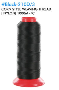 Thumbnail for Corn Style Weaving Thread [Nylon] #210D/3 Black 1000M