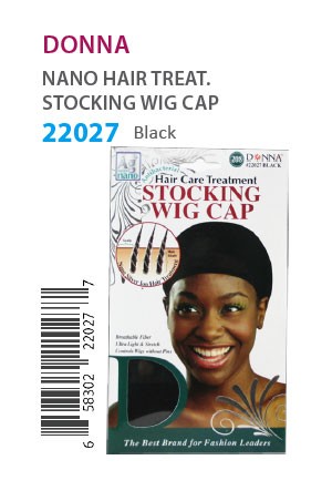 DONNA NANO HAIR TREAT. STOCKING WIG CAP BLACK