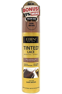 Thumbnail for A bottle of EBIN tinted lace spray in dark brown color, designed for wig application.