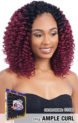 SHAKE N GO FREETRESS 2X WAND CURL BRAID CROCHET BRAID AMPLE CURL, FRONT VIEW