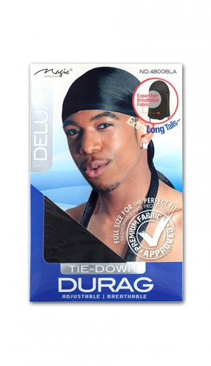 MAGIC BM Expandable Deluxe Tie-Down DuRag #4800BLA