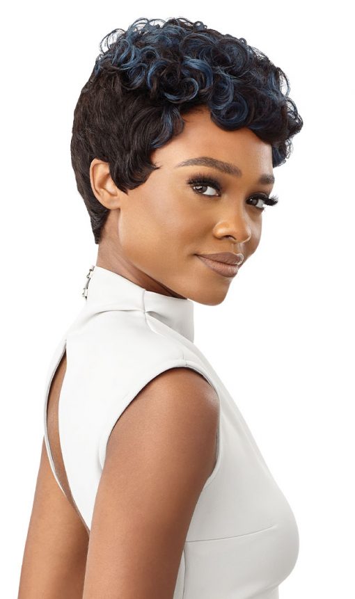 OUTRE DUBY WIG CLIPPER CUT HUMAN HAIR - RAVEN, SIDE VIEW