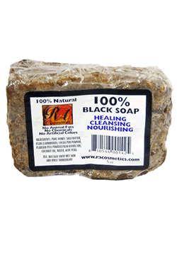 RA COSMETICS 100% BLACK SOAP BAR(5OZ)