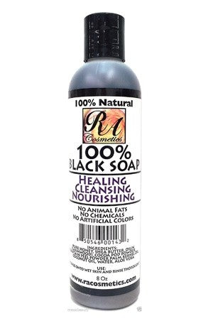 RA COSMETICS-100% LIQUID BLACK SOAP(8 OZ)