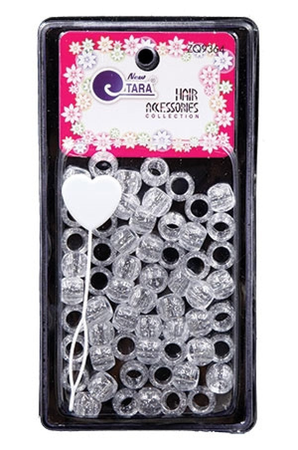 Tara Bead (L) #9364(Clear. Sliver Glitter) [60/pk]